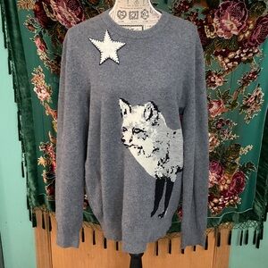 GAP Gray Sweater with Fox and Star Design